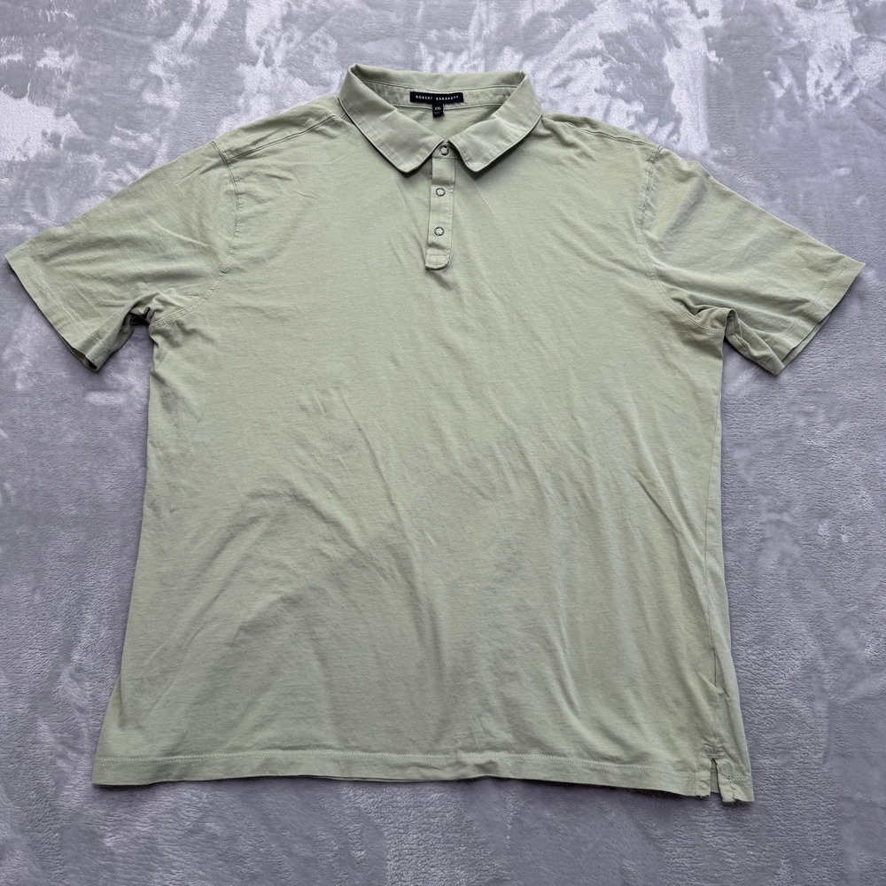 Robert Barakett Polo Shirt Mens XXL Green‎ Magog SS Polo W-Snaps RB21198 Cotton